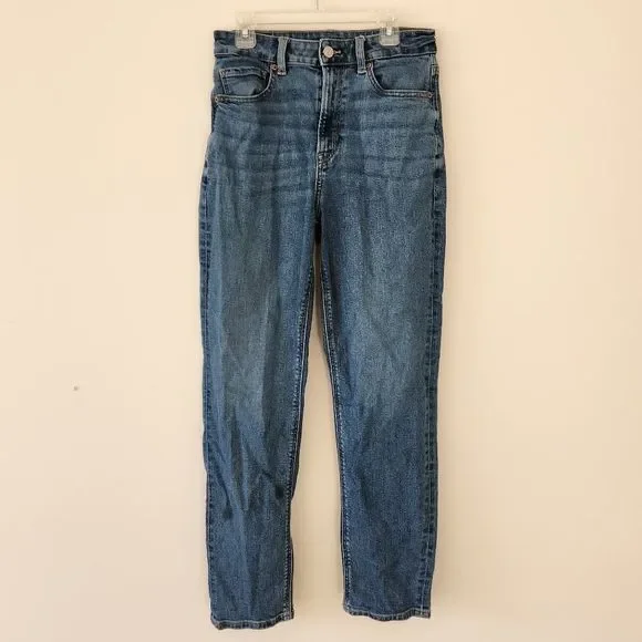 American Eagle Mom Jeans Straight Leg High Rise Jeans Women's Size 6 - Picture 3 of 7